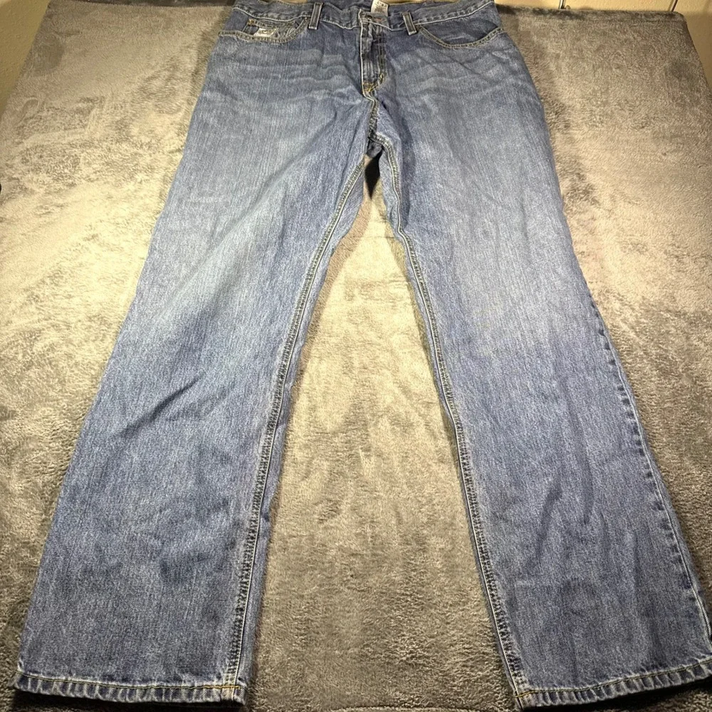 Cinch Jeans Mens 40x34 Blue Medium Wash Relaxed Straight Denim MB92834003